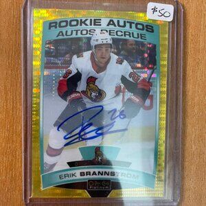 2019-20 O-Pee-Chee Platinum Rookie Autographs Seismic Gold #REB Erik Brannstrom